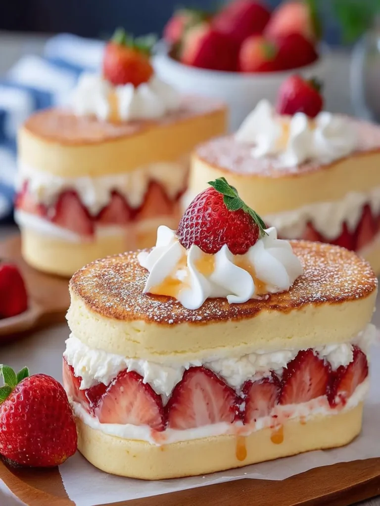 Fluffy Strawberry Pancake Sandwiches First Image