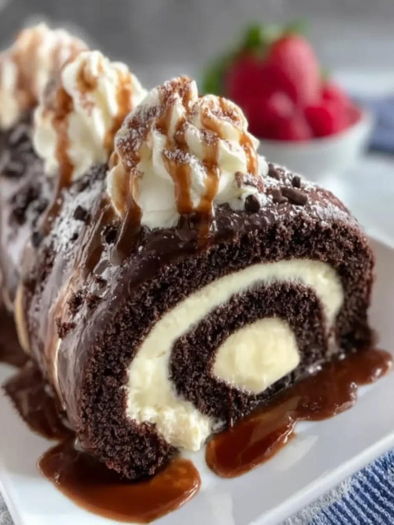 Decadent Chocolate Swiss Roll Cake First Image