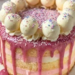 Whimsical Pink Drizzle Cake First Image