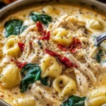 Creamy Chicken Spinach Pasta Soup First Image