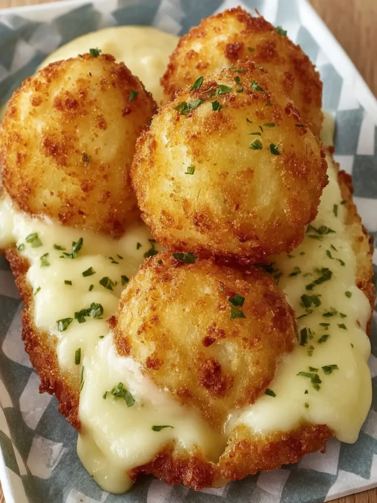 Cheesy Fried Potato Balls Plate First Image