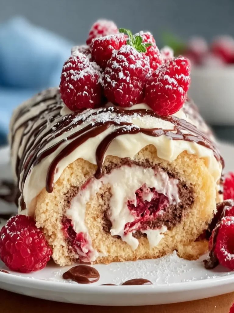 Raspberry Chocolate Roulade Dessert First Image