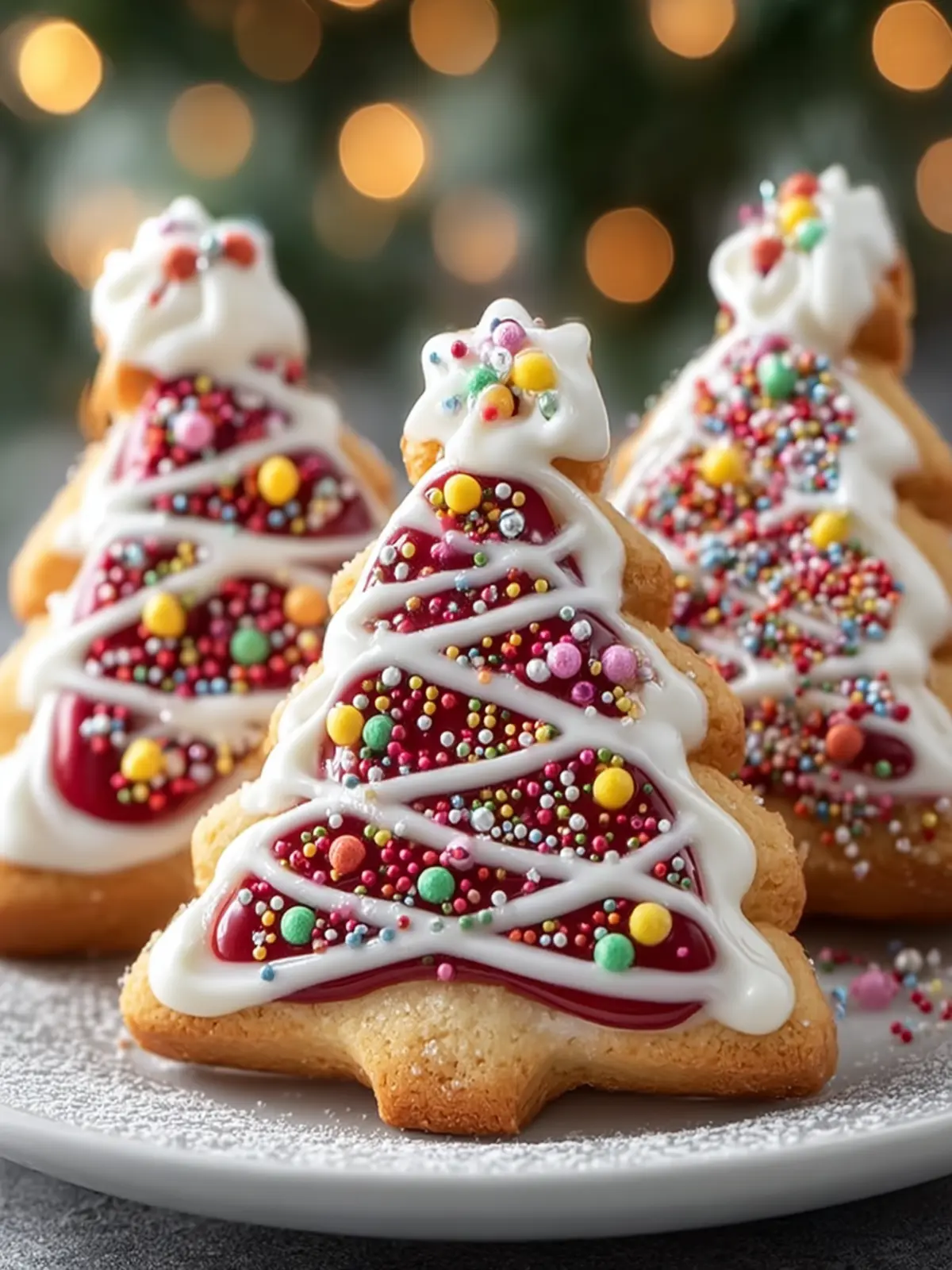 Festive Christmas Tree Cookies First Image