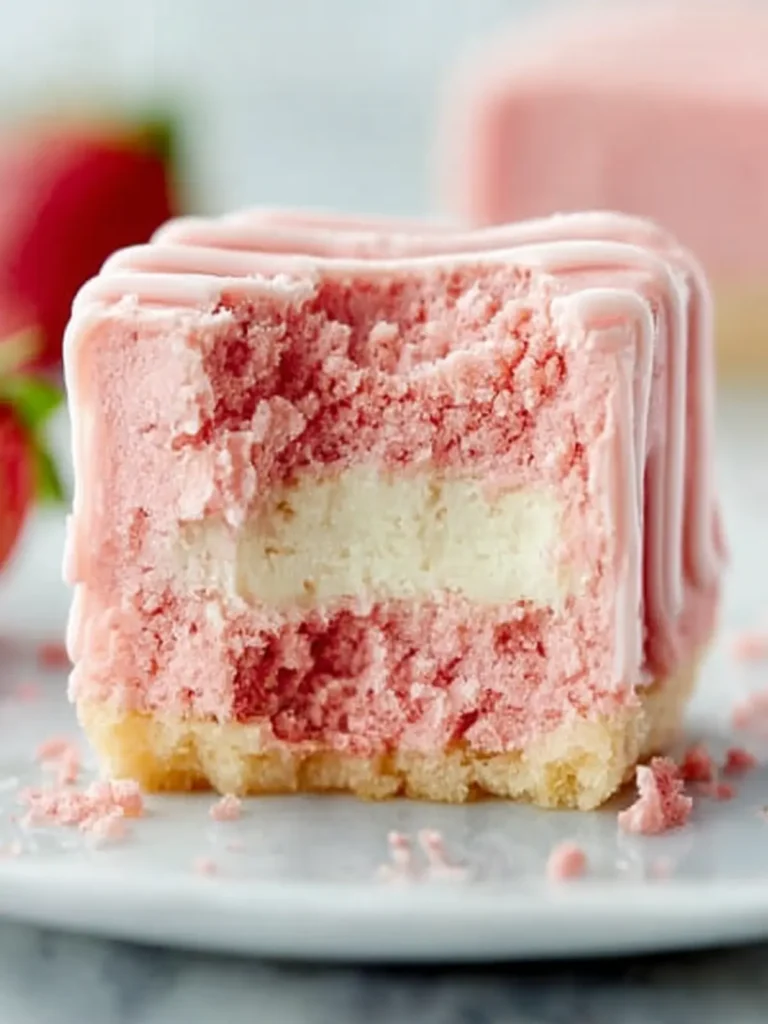 Pink Strawberry Cheesecake Bars First Image