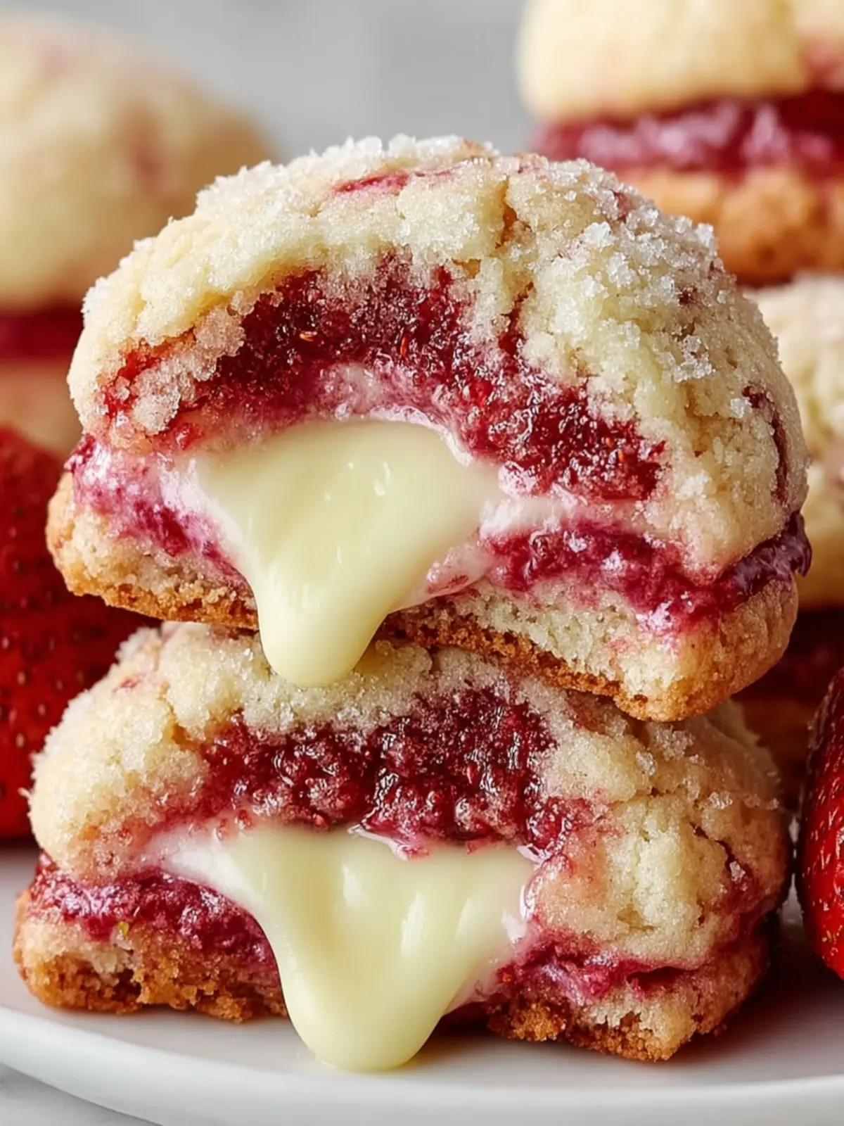 Strawberry Cheesecake Filled Cookies First Image