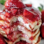 Fluffy Strawberry Pancake Stack First Image