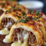 Cheesy Beef Stuffed Pastry Rolls First Image