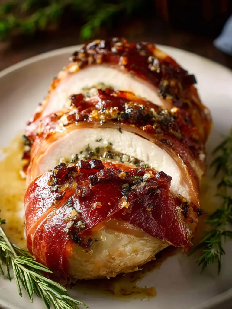 Irresistible Prosciutto Wrapped Stuffed Turkey Recipe First Image