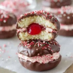 Chocolate Cherry Sandwich Cookies First Image