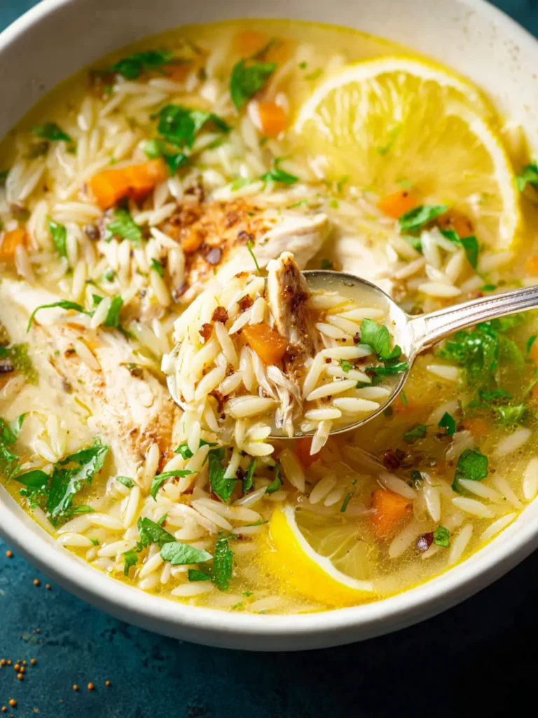 Lemon Chicken Orzo Soup First Image