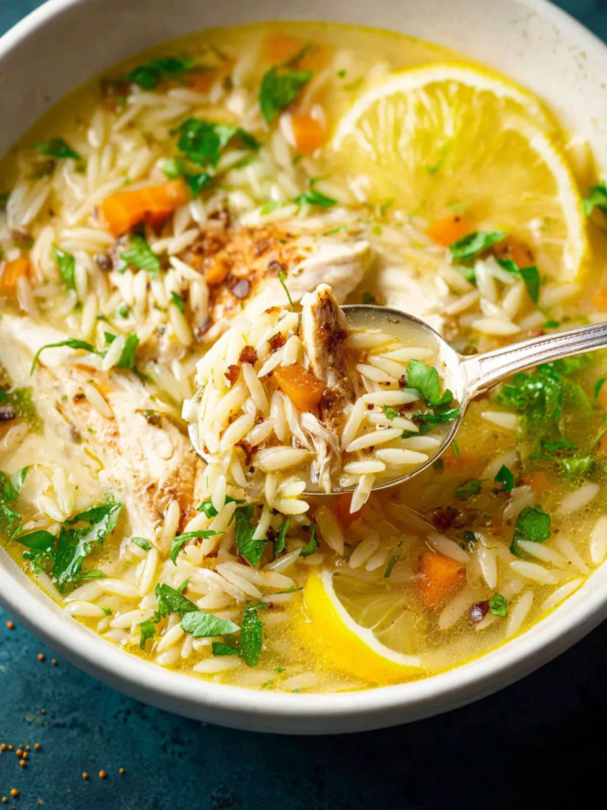 Lemon Chicken Orzo Soup First Image
