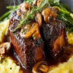 Coffee-Braised Beef Short Ribs with Creamy Mushroom Gravy First Image