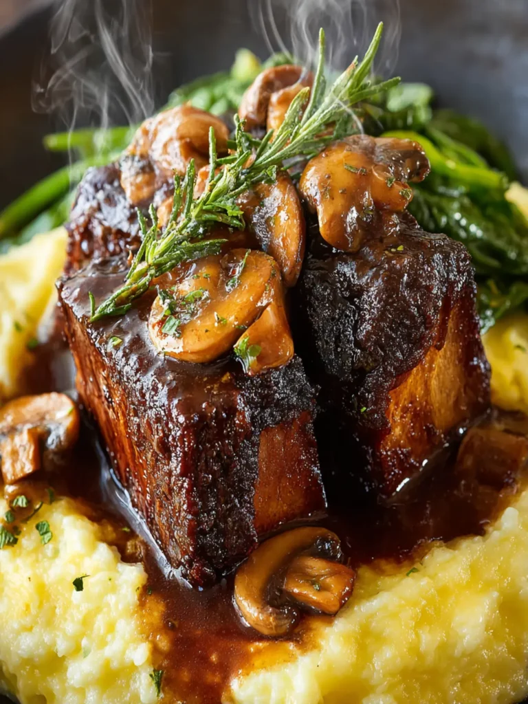 Coffee-Braised Beef Short Ribs with Creamy Mushroom Gravy First Image