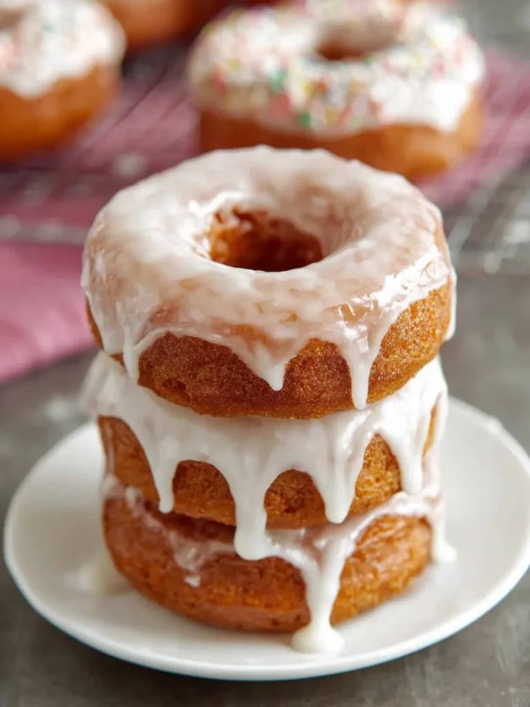 Glazed Gingerbread Baked Donuts First Image