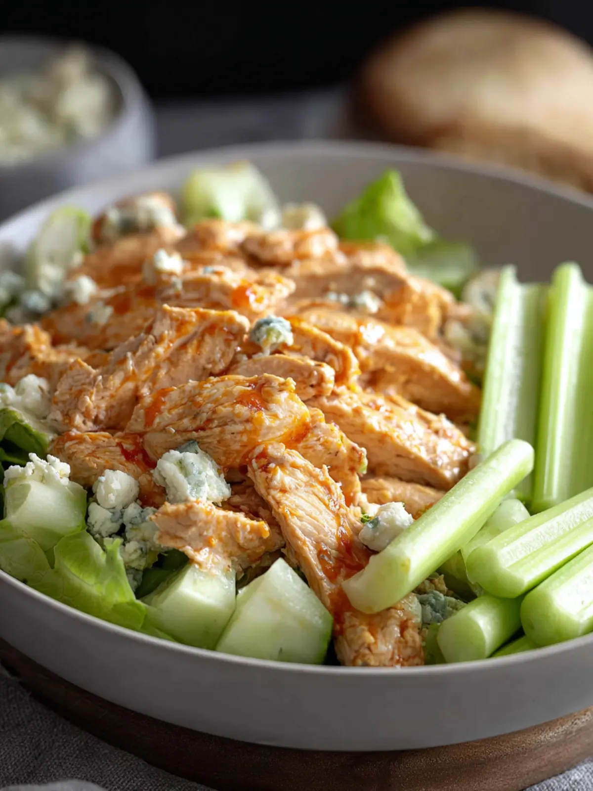 High Protein Buffalo Chicken Salad (Healthy, Easy) First Image