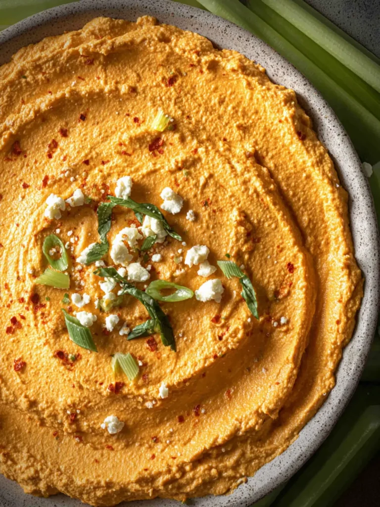 Spicy Buffalo Hummus Dip Recipe, Creamy and Easy First Image