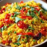 Irresistible Saffron Couscous with Roasted Peppers Recipe First Image