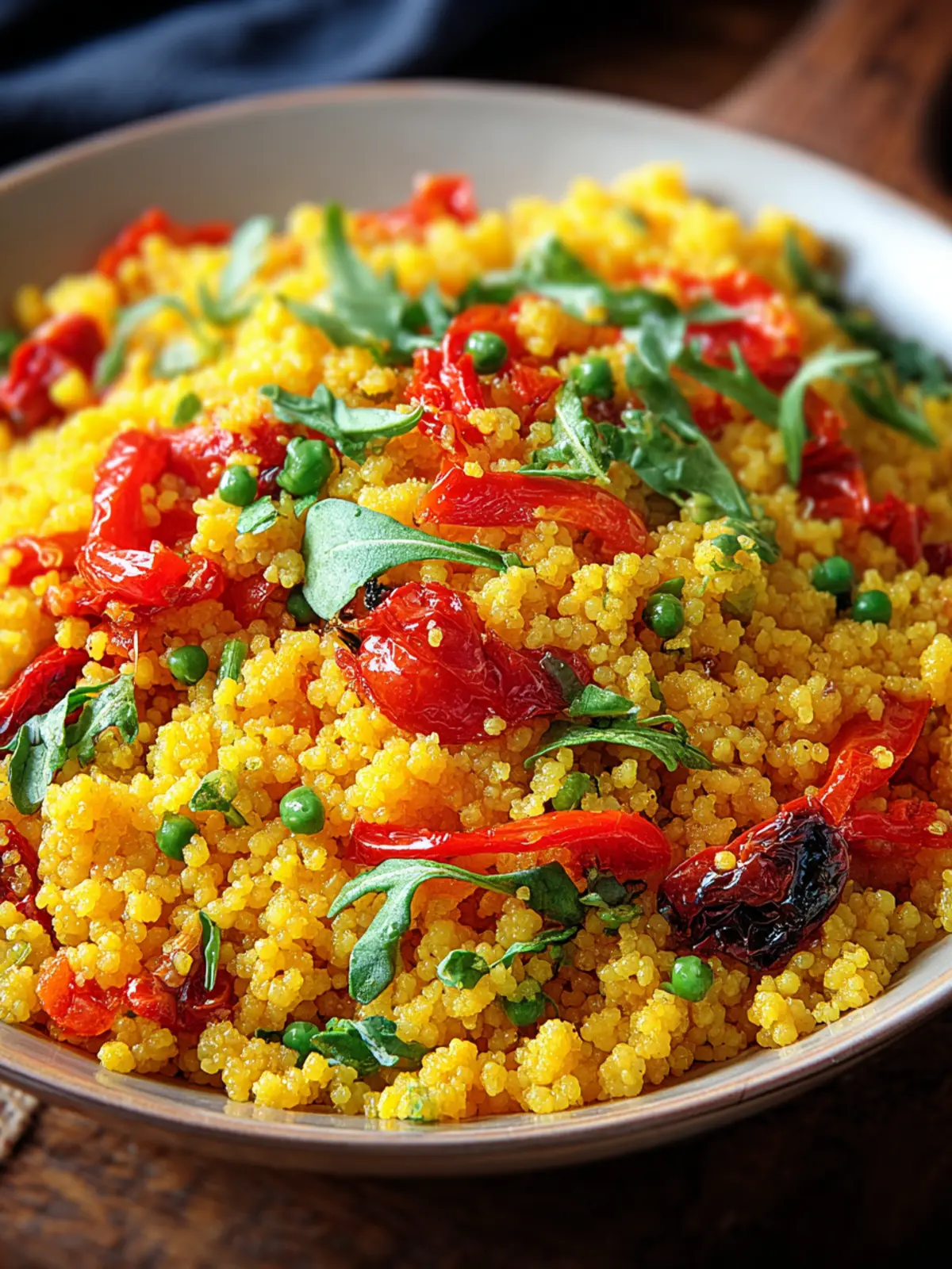 Irresistible Saffron Couscous with Roasted Peppers Recipe First Image