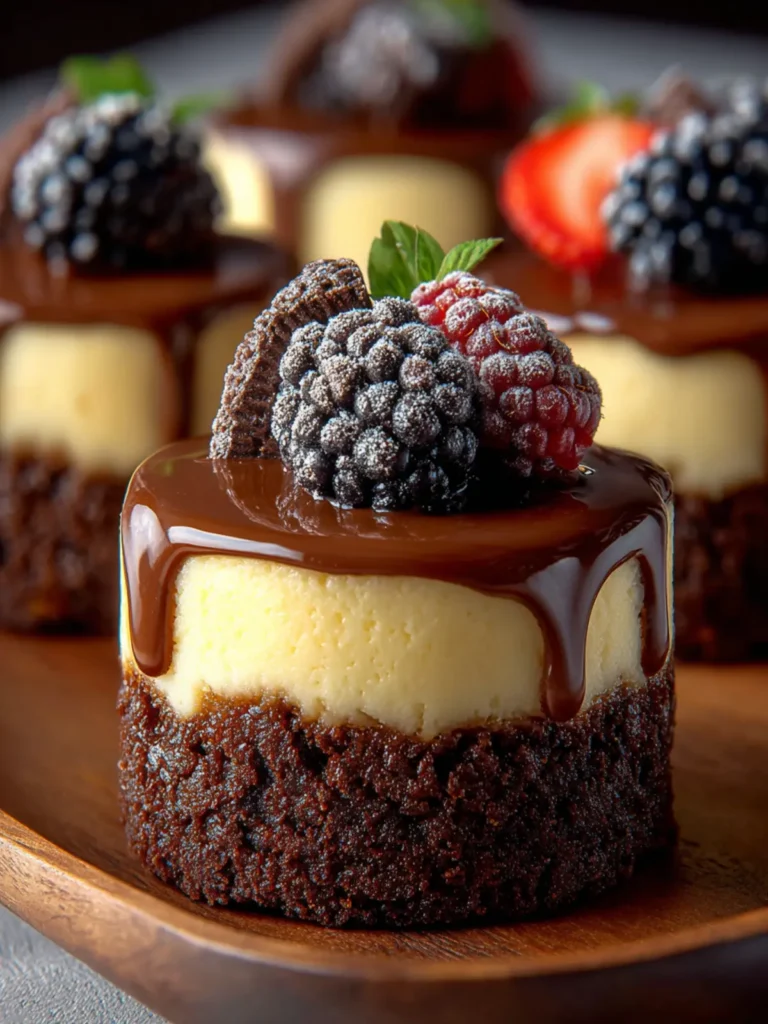 Irresistible Brownie Bottom Mini Cheesecakes Recipe First Image