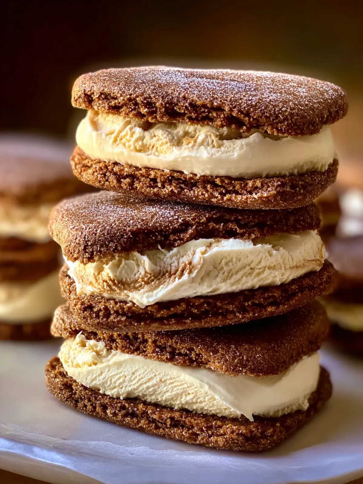 Irresistible Ginger Molasses Ice Cream Sandwiches Recipe First Image
