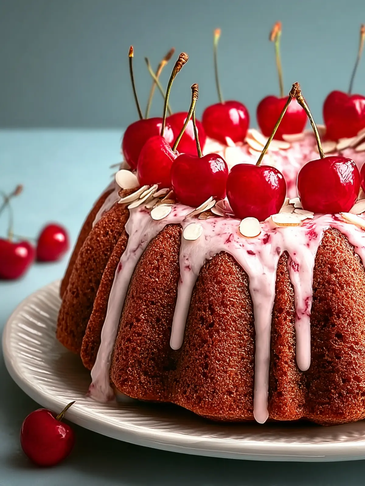 Cherry Bundt Cake with Almond Glaze First Image