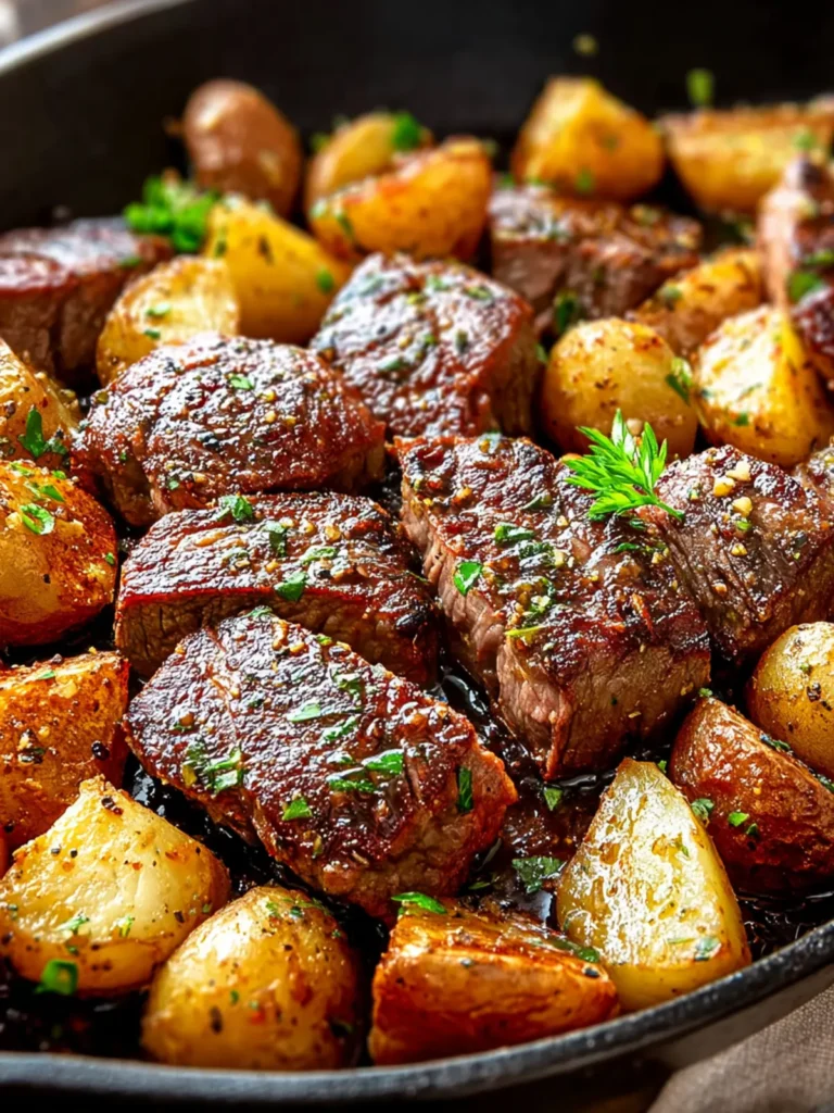 Garlic Butter Steak and Potatoes Skillet First Image