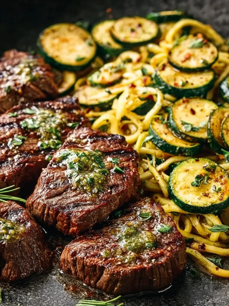 Flavor-Packed Garlic Butter Steak with Zucchini Recipe First Image