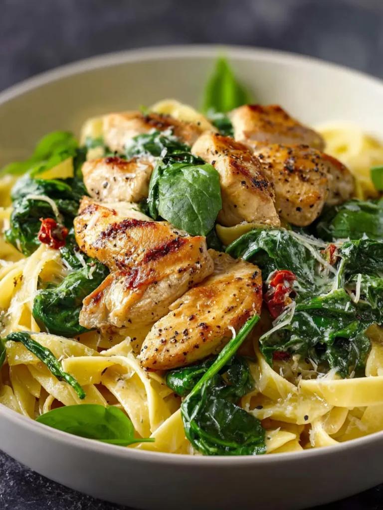 Chicken Spinach Pasta Recipe First Image