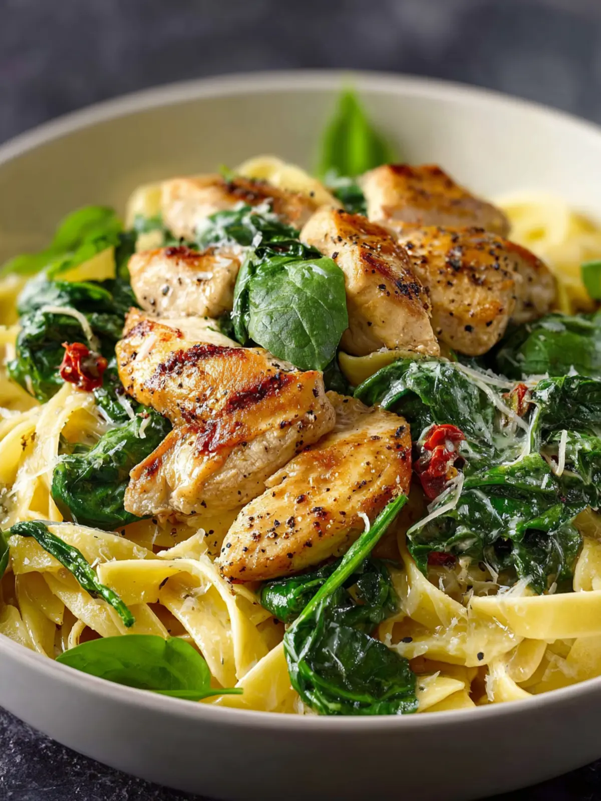 Chicken Spinach Pasta Recipe First Image