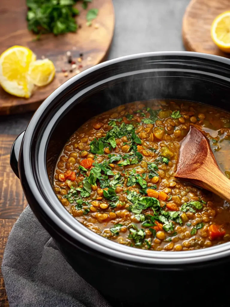 Slow Cooker Curry Lentil Soup First Image