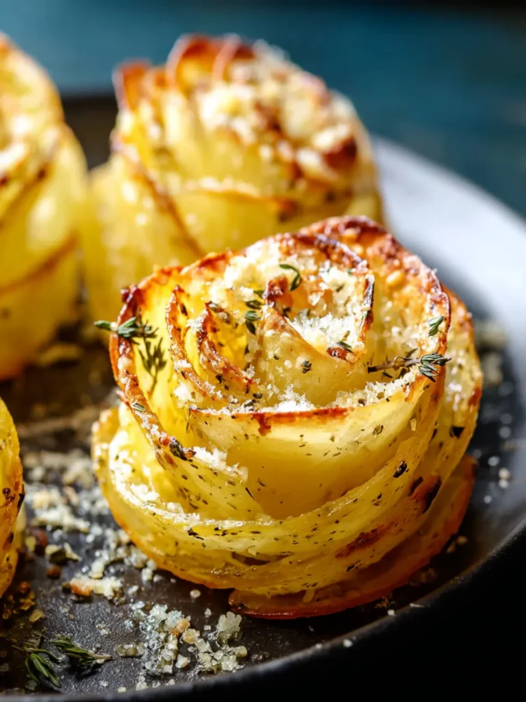 garlic parmesan potato roses First Image